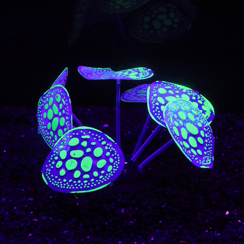 Meko silikonirani ukras za akvarij, realističan koral s fluorescencijom, veliki oblacni krajinski bonsai, veličina 6x10x10 cm