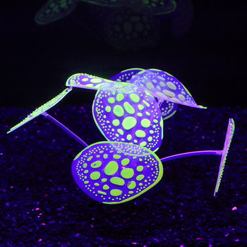 Meko silikonirani ukras za akvarij, realističan koral s fluorescencijom, veliki oblacni krajinski bonsai, veličina 6x10x10 cm