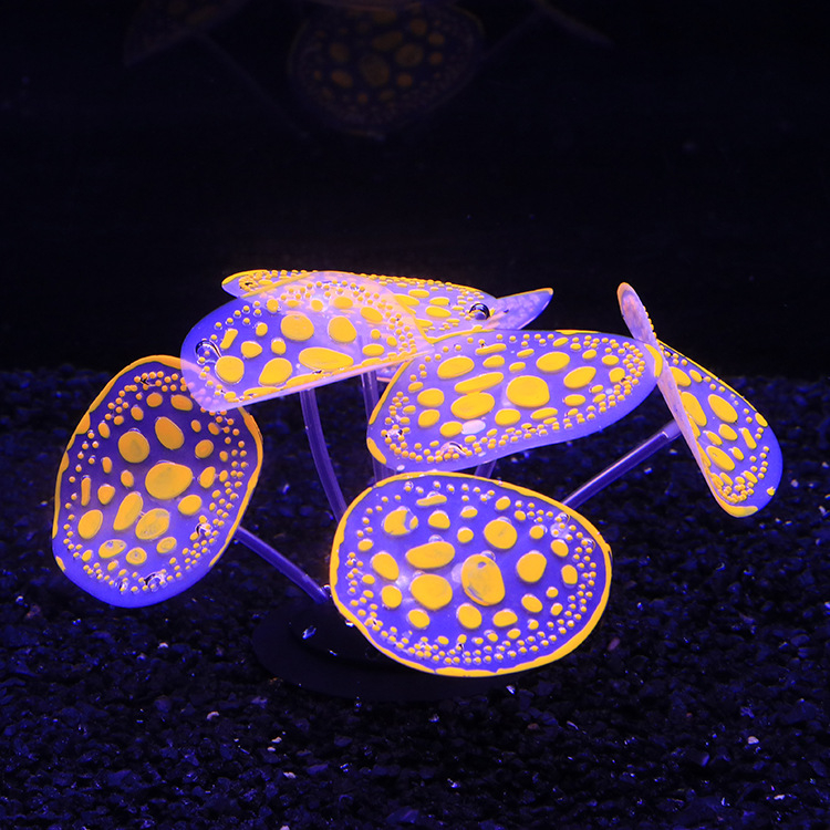Meko silikonirani ukras za akvarij, realističan koral s fluorescencijom, veliki oblacni krajinski bonsai, veličina 6x10x10 cm