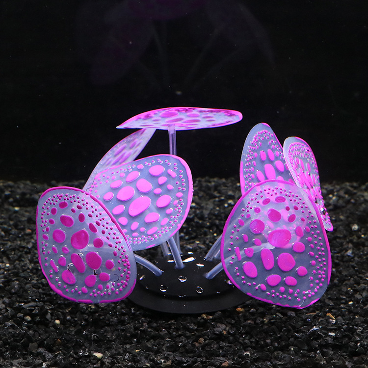 Meko silikonirani ukras za akvarij, realističan koral s fluorescencijom, veliki oblacni krajinski bonsai, veličina 6x10x10 cm