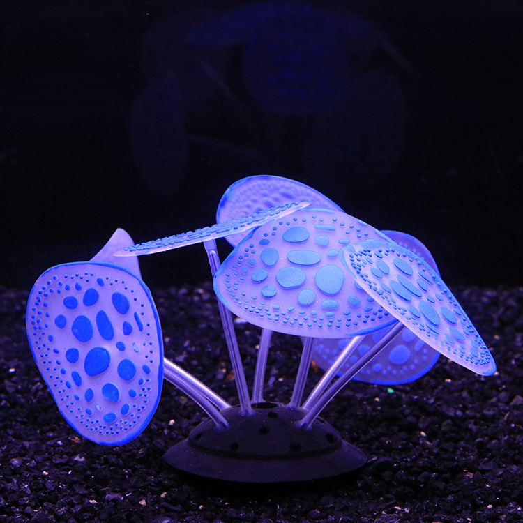 Meko silikonirani ukras za akvarij, realističan koral s fluorescencijom, veliki oblacni krajinski bonsai, veličina 6x10x10 cm