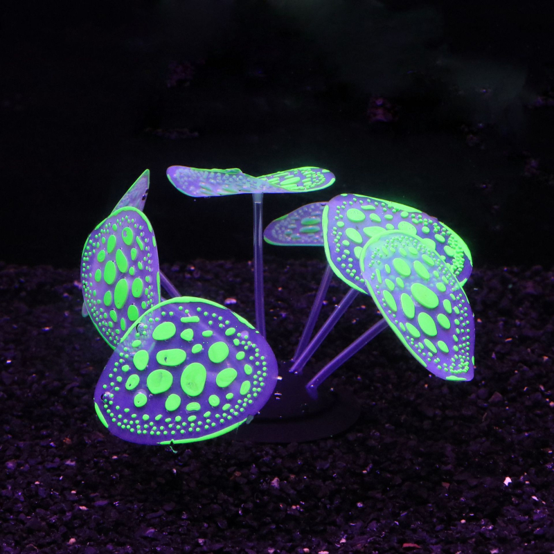 Meko silikonirani ukras za akvarij, realističan koral s fluorescencijom, veliki oblacni krajinski bonsai, veličina 6x10x10 cm
