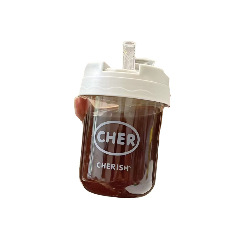 Pahar din plastic cu pai, capacitate ultra-mini, pentru cafea, lapte și suc