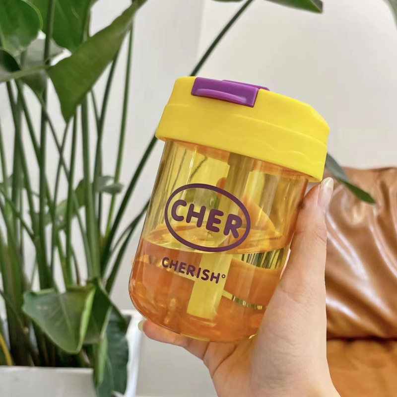 Pahar din plastic cu pai, capacitate ultra-mini, pentru cafea, lapte și suc