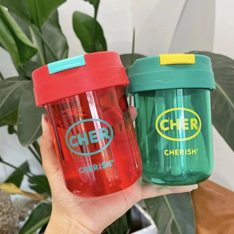 Pahar din plastic cu pai, capacitate ultra-mini, pentru cafea, lapte și suc