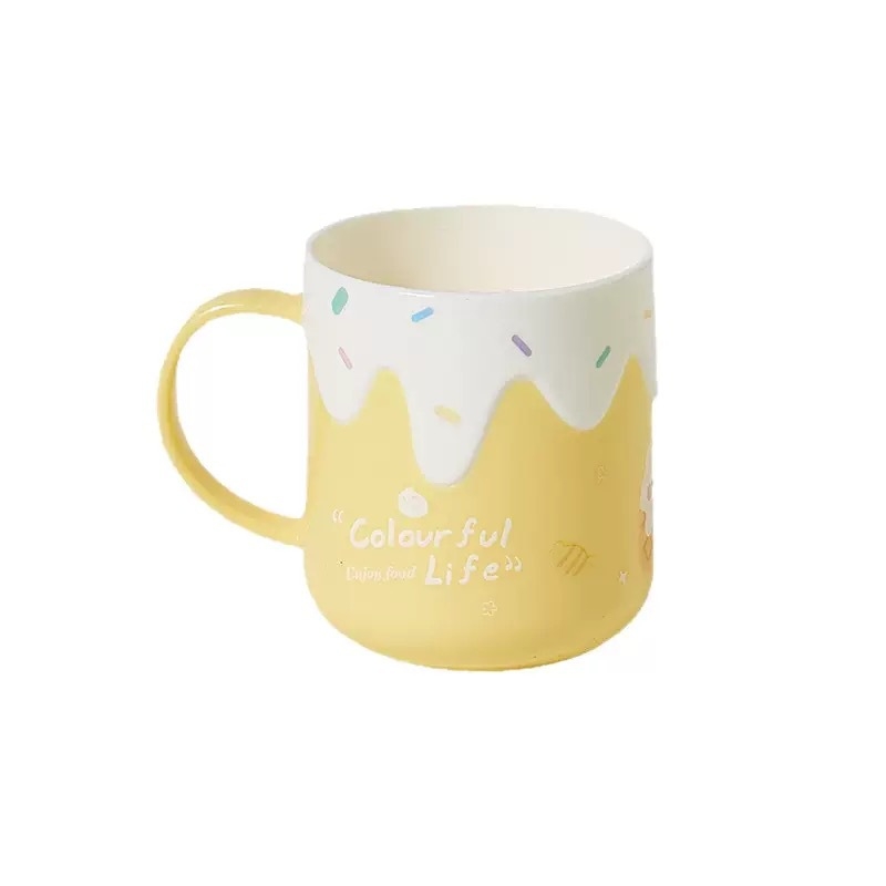 Set de două pahare pentru clătirea gurii și pentru periuțe de dinți, cu design desen animat drăguț