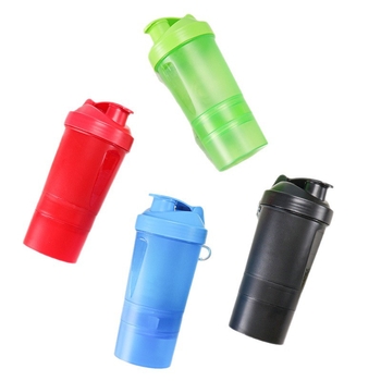 500ml Κούπα Σέικερ Πρωτεΐνης με Διπλή Λαβή, Διαχωρισμένη Αποθήκευση και Ανάμειξη, Για Πεζοπορία και Αθλητισμό