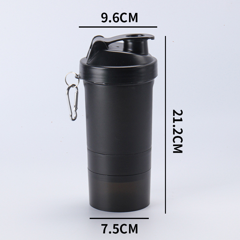 500ml Κούπα Σέικερ Πρωτεΐνης με Διπλή Λαβή, Διαχωρισμένη Αποθήκευση και Ανάμειξη, Για Πεζοπορία και Αθλητισμό