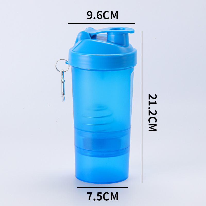 500ml Κούπα Σέικερ Πρωτεΐνης με Διπλή Λαβή, Διαχωρισμένη Αποθήκευση και Ανάμειξη, Για Πεζοπορία και Αθλητισμό
