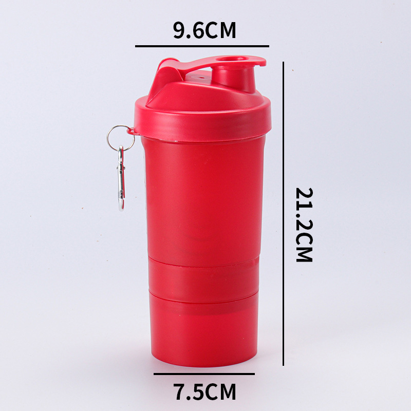 500ml Κούπα Σέικερ Πρωτεΐνης με Διπλή Λαβή, Διαχωρισμένη Αποθήκευση και Ανάμειξη, Για Πεζοπορία και Αθλητισμό