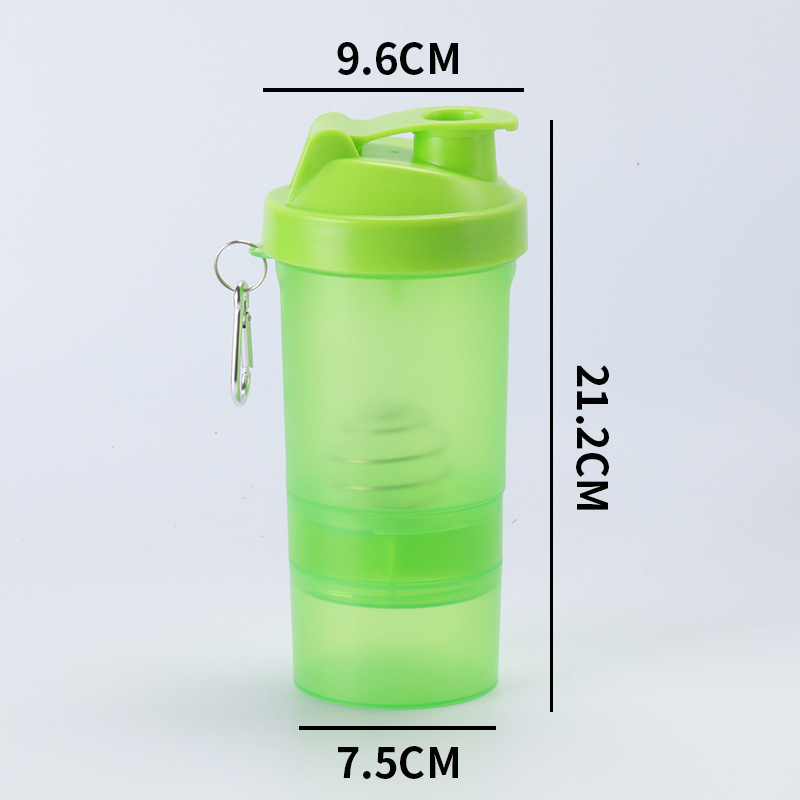 500ml Κούπα Σέικερ Πρωτεΐνης με Διπλή Λαβή, Διαχωρισμένη Αποθήκευση και Ανάμειξη, Για Πεζοπορία και Αθλητισμό