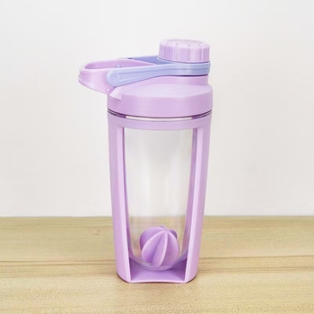 Cupă shaker sport din plastic, portabilă, 650 ml, cu șnur de purtare