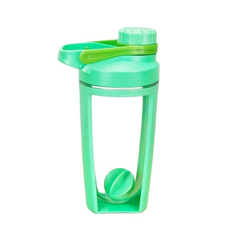Cupă shaker sport din plastic, portabilă, 650 ml, cu șnur de purtare