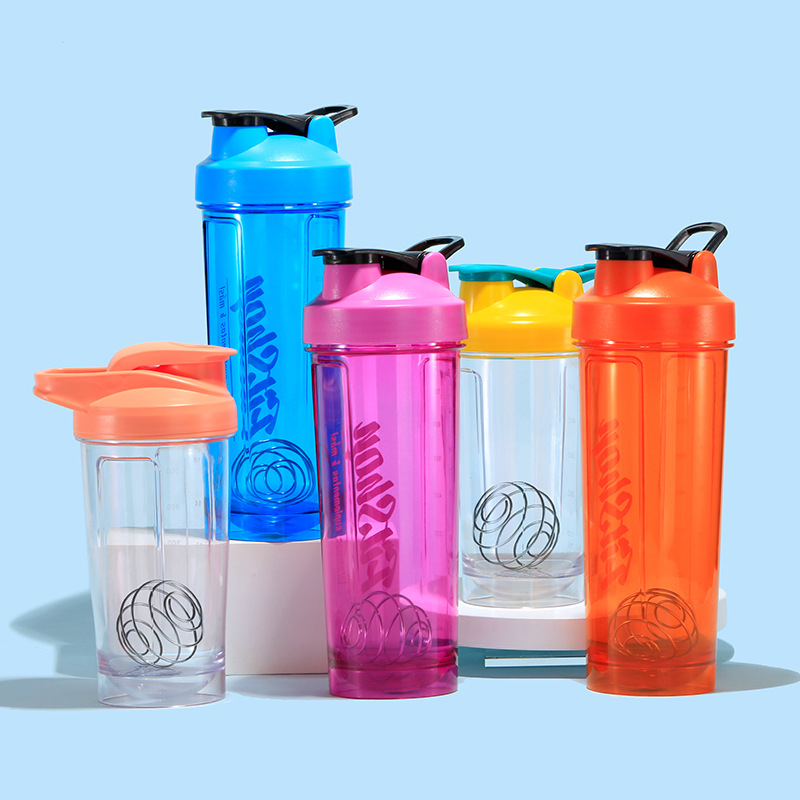 Cupe de shaker din plastic, cu scară de măsurare, recipient portabil pentru shake de proteine și milkshake
