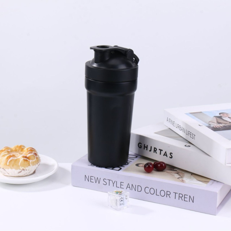 Cană de shaker din oțel inoxidabil 304, izolație în vid, strat unic, cu scară de măsurare, portabilă pentru milkshake