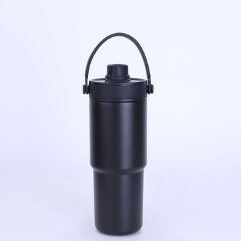 Cană termoizolantă 735 ml, interior ceramic, mare capacitate, mâner portabil, cană pentru mașină