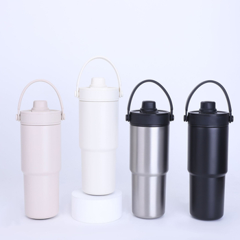 Cană termoizolantă 735 ml, interior ceramic, mare capacitate, mâner portabil, cană pentru mașină