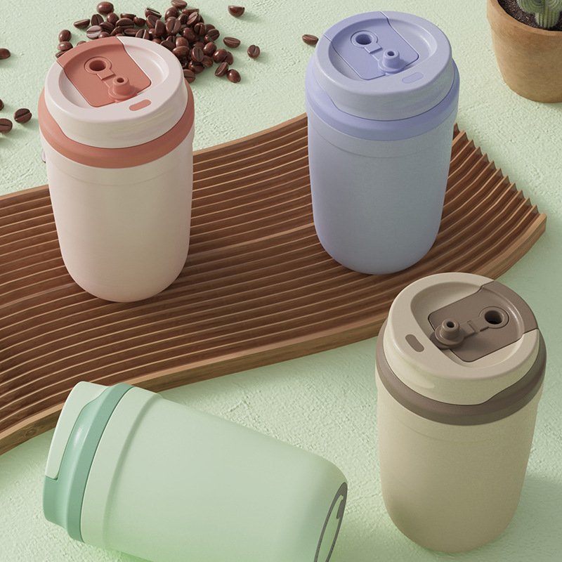 Ceașă de cafea complet automată din oțel inoxidabil 316, vas portabil pentru apă și lapte, cu shaker magnetic
