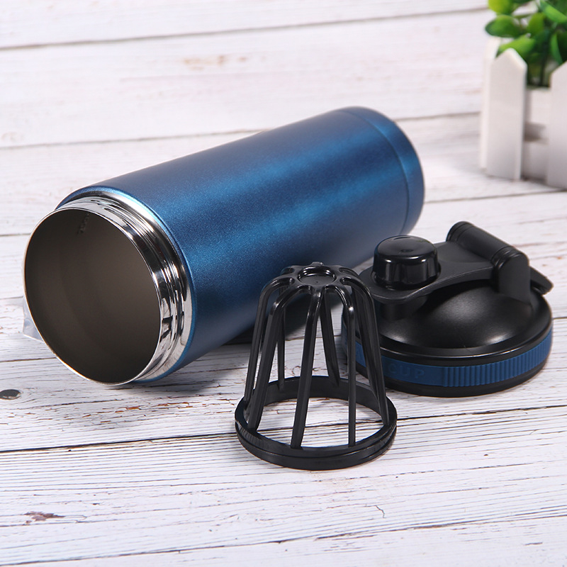 Cană shaker din oțel inoxidabil izolant, cu pereți dubli, portabilă 750 ml