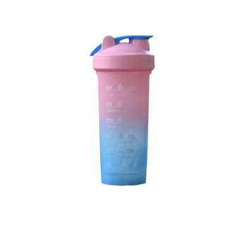 Shaker din plastic de 600 ml cu gradient mat, PP, capacitate mare pentru fitness, portabil pentru sport