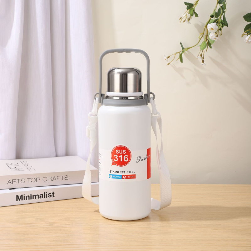 Cana de cafea portabilă din oțel inoxidabil, capacitate mare, design modern de lux, recipient izolat