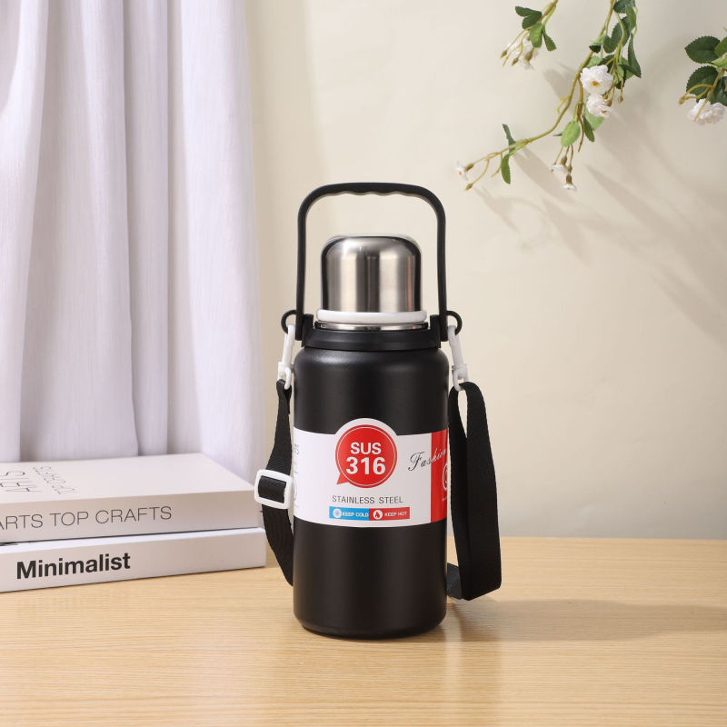 Cana de cafea portabilă din oțel inoxidabil, capacitate mare, design modern de lux, recipient izolat