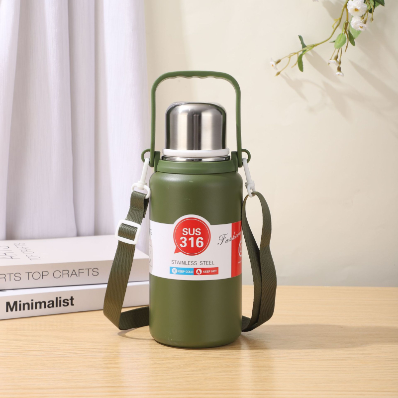 Cana de cafea portabilă din oțel inoxidabil, capacitate mare, design modern de lux, recipient izolat
