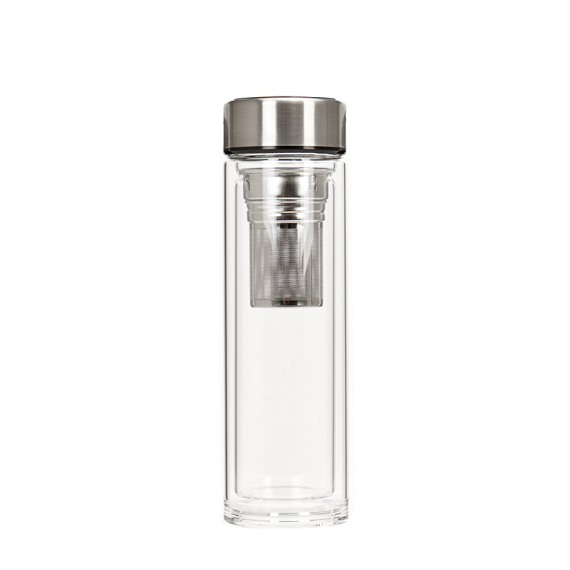 Ceșuță de ceai inteligentă cu ecran tactil LED pentru afișarea temperaturii, din sticlă borosilicat cu pereți dubli