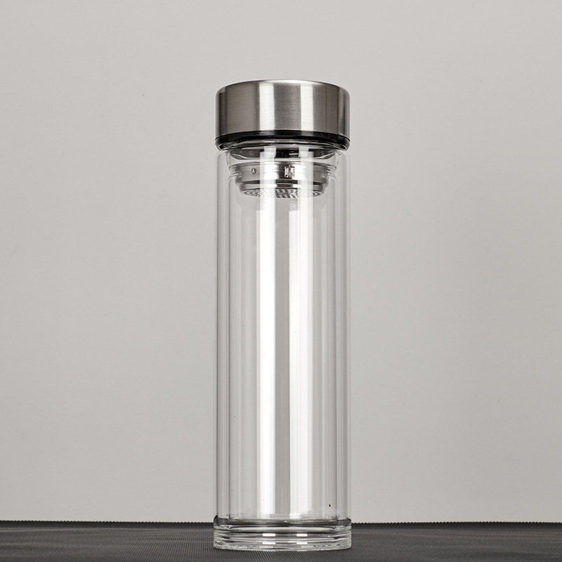 Ceșuță de ceai inteligentă cu ecran tactil LED pentru afișarea temperaturii, din sticlă borosilicat cu pereți dubli