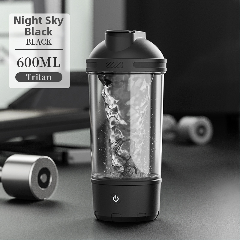 Cușcă electrică pentru shake cu încărcare USB, amestecare automată, recipient Tritan rotativ pentru shake-uri proteice