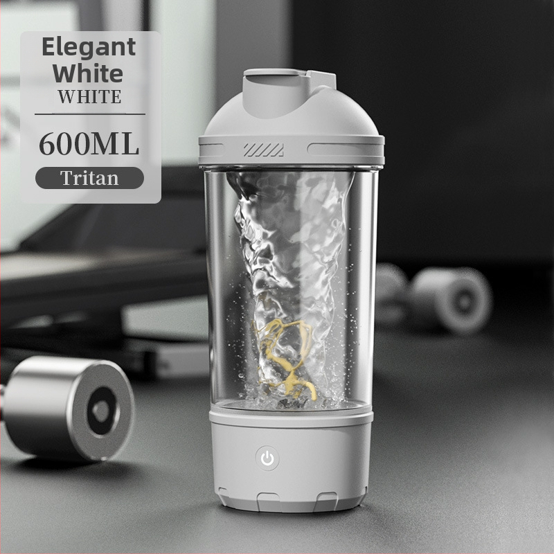 Cușcă electrică pentru shake cu încărcare USB, amestecare automată, recipient Tritan rotativ pentru shake-uri proteice