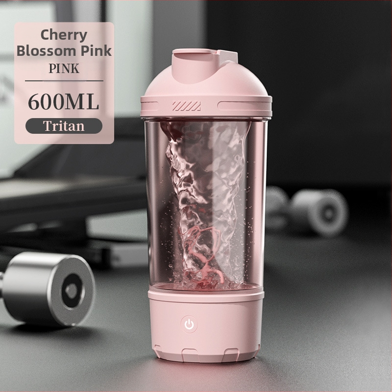 Cușcă electrică pentru shake cu încărcare USB, amestecare automată, recipient Tritan rotativ pentru shake-uri proteice