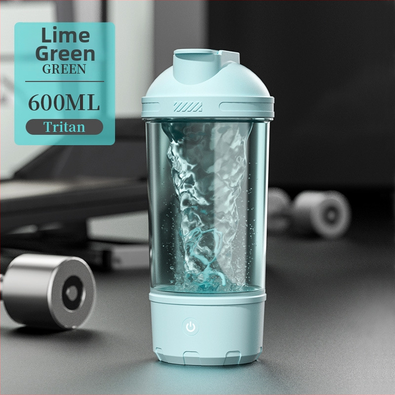 Cușcă electrică pentru shake cu încărcare USB, amestecare automată, recipient Tritan rotativ pentru shake-uri proteice