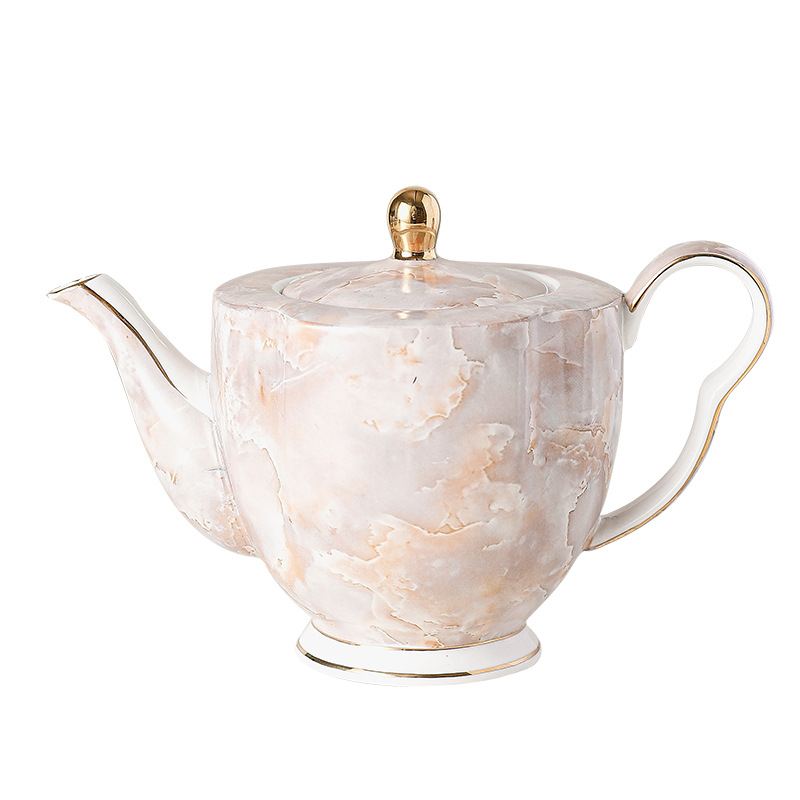 Set cafea din bone china, stil european, ceainic și fierbător pentru turnare