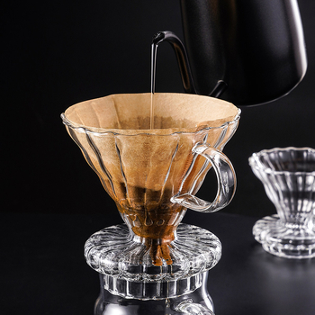 Cană de cafea din sticlă cu formă de nor, filtru pentru cafea și preparare prin pour-over