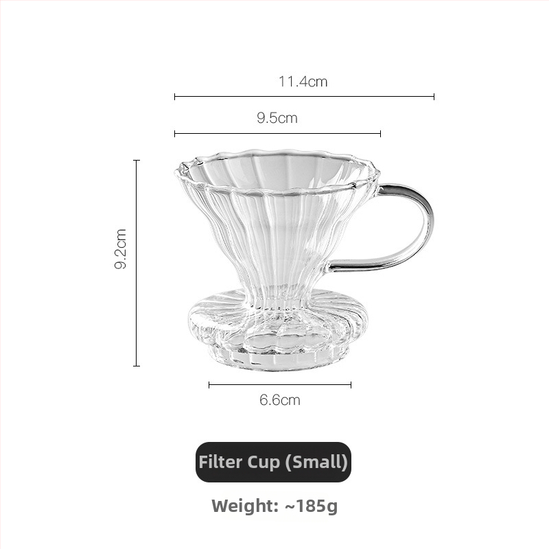 Cană de cafea din sticlă cu formă de nor, filtru pentru cafea și preparare prin pour-over