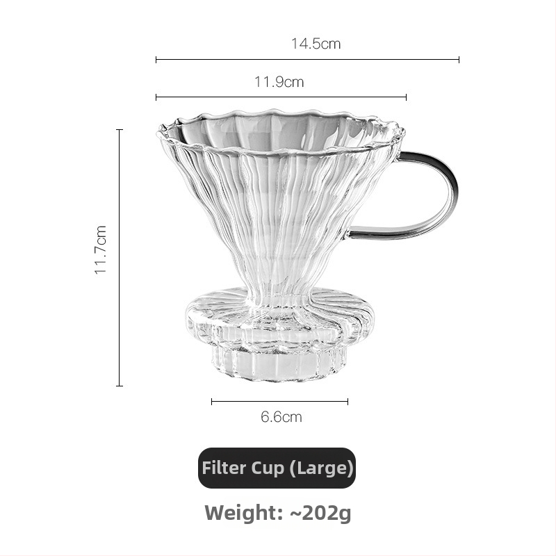 Cană de cafea din sticlă cu formă de nor, filtru pentru cafea și preparare prin pour-over