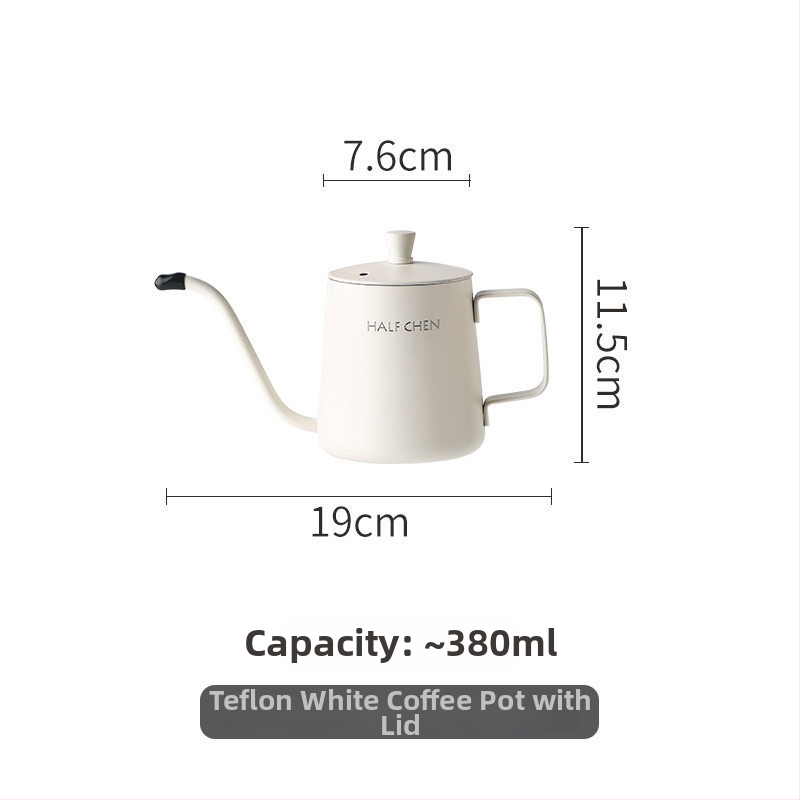 Vas pentru cafea pour-over din oțel inoxidabil argintiu, stil vintage, cu ieșire lungă și gură îngustă, cu capac