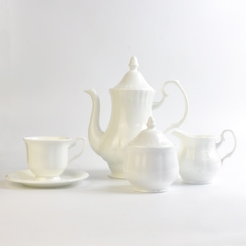 Bone china, stil german: ceainic de cafea, ceainic și fierbător de apă din ceramică, imprimare logo disponibilă