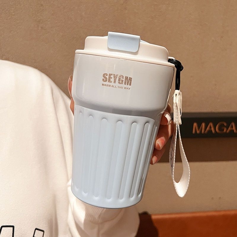 Termos cafea cu gradient de culoare, din oțel inoxidabil, izolat, portabil pentru femei și studente