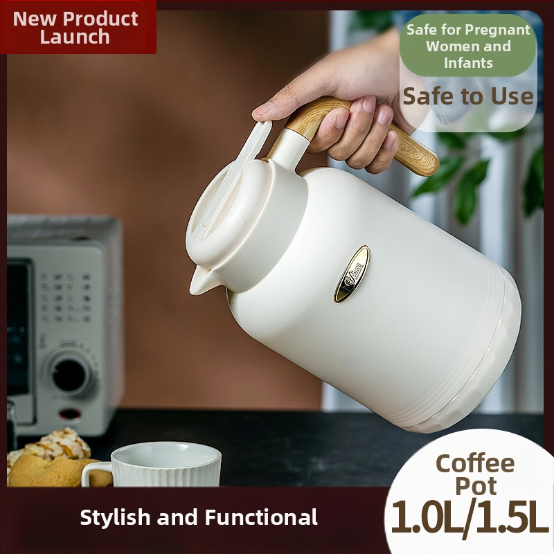 Termos pentru cafea cu interior din sticlă, capacitate mare, izolație termică 12–24 ore, pentru casă și birou