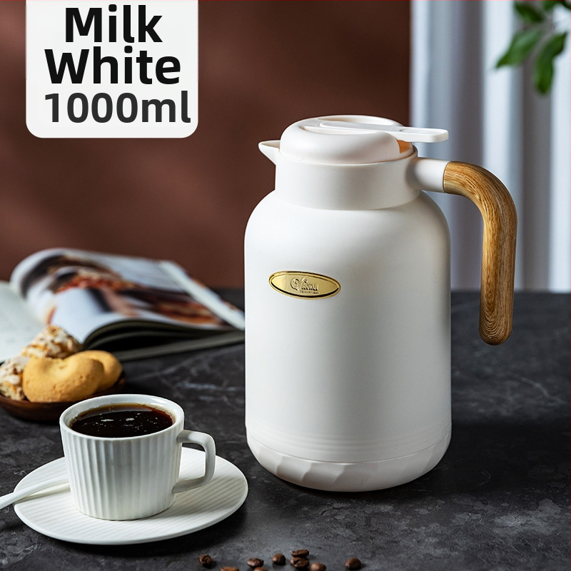 Termos pentru cafea cu interior din sticlă, capacitate mare, izolație termică 12–24 ore, pentru casă și birou