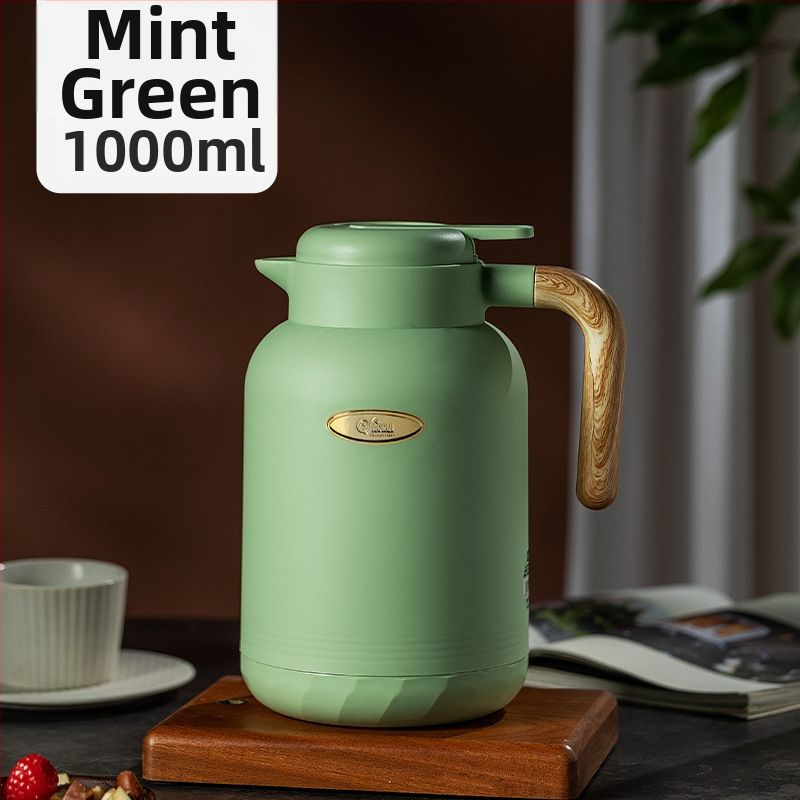 Termos pentru cafea cu interior din sticlă, capacitate mare, izolație termică 12–24 ore, pentru casă și birou