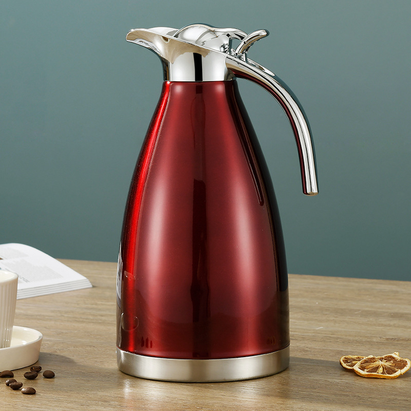 Termos din oțel inoxidabil 304, ceainic de cafea cu pereți dubli, stil european, 2 L, cu logo imprimat