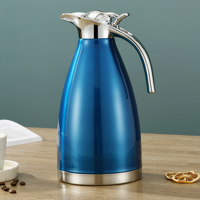 Termos din oțel inoxidabil 304, ceainic de cafea cu pereți dubli, stil european, 2 L, cu logo imprimat