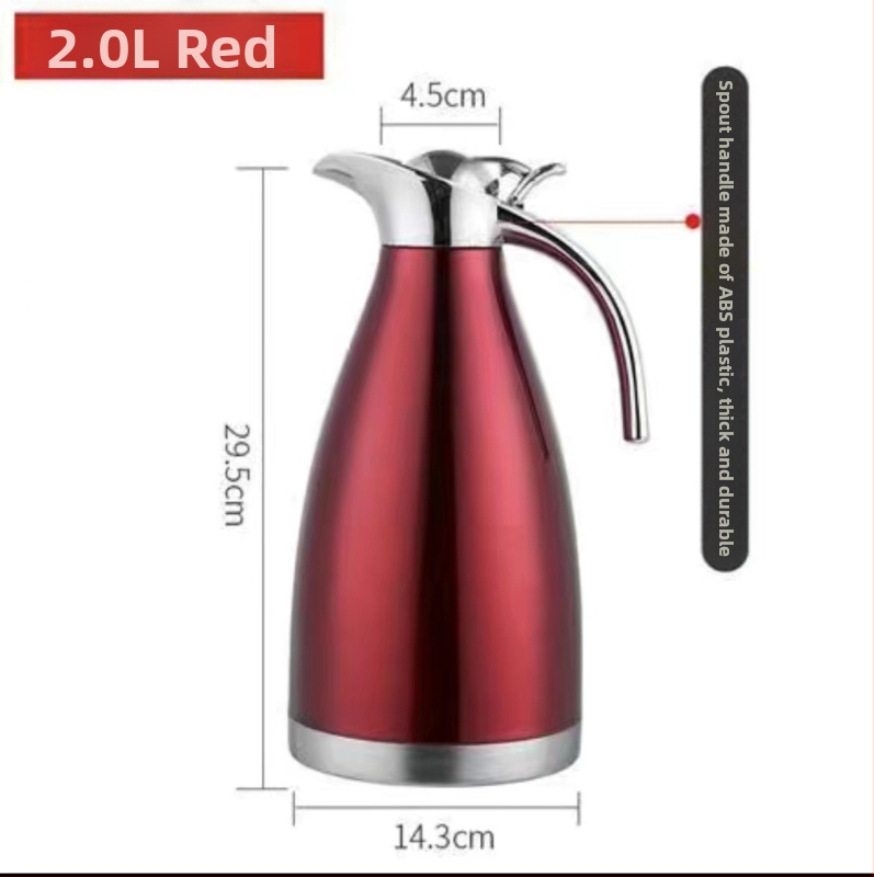 Termos din oțel inoxidabil 304, izolație vid, 2 L, carafă mare pentru cafea, pentru hotel și restaurant, multifuncțional, pentru toamnă-iarnă