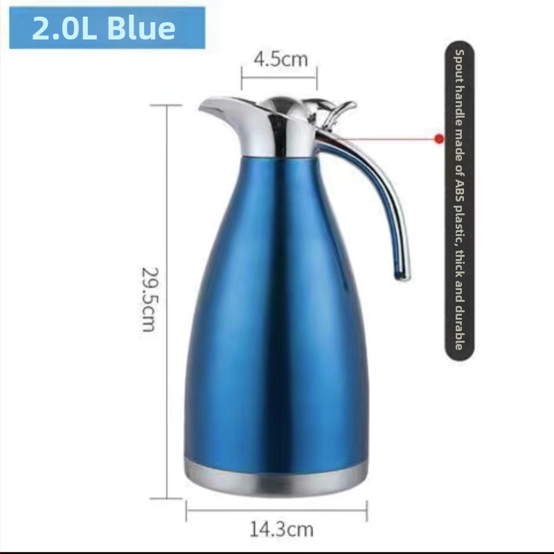 Termos din oțel inoxidabil 304, izolație vid, 2 L, carafă mare pentru cafea, pentru hotel și restaurant, multifuncțional, pentru toamnă-iarnă