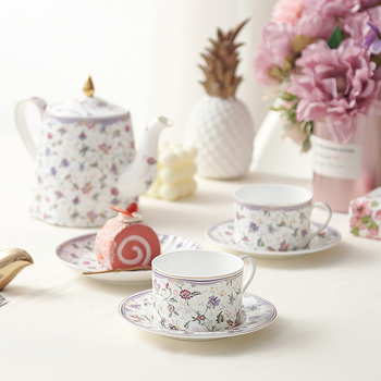 Set de cești de cafea din ceramică și farfurioare, stil european pastoral, design britanic creativ pentru ceaiul de după-amiază