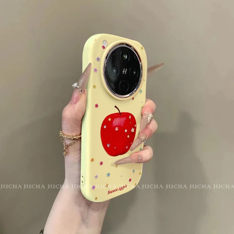 Silikonska zaštitna maska za Oppo Find X8 Ultra i Oppo Find X8S+ s umjetničkim dizajnom i šarenim zvjezdama jabuka