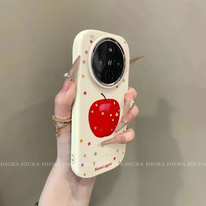 Silikonska zaštitna maska za Oppo Find X8 Ultra i Oppo Find X8S+ s umjetničkim dizajnom i šarenim zvjezdama jabuka